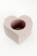 Kalpli Saksı, 5.5 cm Saksı Yuvası, Taş Tozundan Yapılma, Pembe - Görsel 2