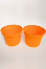 19 cm Kaktüs Sukulent Saksısı 2 Adet Turuncu Tekpar Dekoratif Plastik Saksı Bol Drenaj Deliği