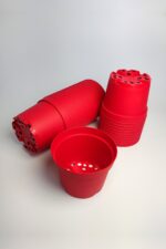 8.5 cm Kaktüs Sukulent Saksısı 5 Adet Kırmızı Tekpar Plastik Üretim Saksısı Bol Drenaj Deliği - Görsel 4