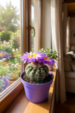 Natocactus Ubelmanianus Kaktüs Mor Çiçek Verir Nadir Tür - Görsel 4